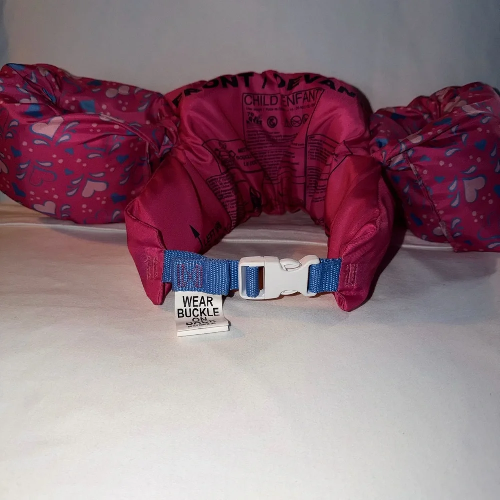Pink Kids Swim Arm Floaties with Dolphin Design
